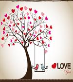 Heart Tree Birds on Swing