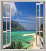 Tropic Scene in Window
