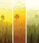 Hills Trees and Birds artwork