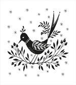 Bird on Thin Berry Branch