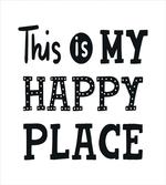 His is My Happy Place Phrase artwork
