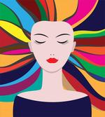 Lady and Colorful Strands