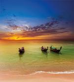 Thailand Boat in Ocean artwork