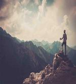 Woman Hiker on Top
