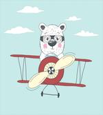 Pilot Bear in Plane