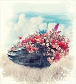 Flowers on a Boat Surreal artwork