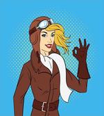 Pop Art Woman Pilot