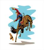 Cowboy Falling off His Horse