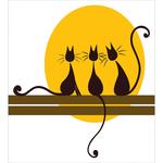 3 Black Cats Feline artwork