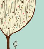 Aqua Hand Drawn Tree