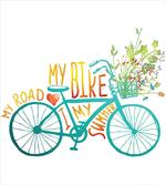 Blue Bike with Flowers