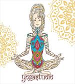Meditating Girl Mandala