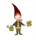 Little Elf Boy with Clover