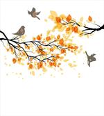 Flying Birds and Leaves