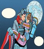 Astronaut Couple Love