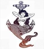 Monochrome Mermaid Motif