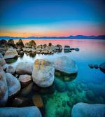 Stones Sunset View over Water