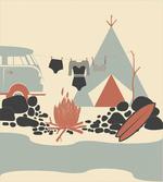 Tent Van and Fire Beach