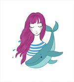 Teen Girl with a Whale