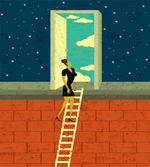 Woman on Ladder