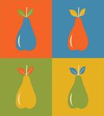 Vintage Pears in Squares