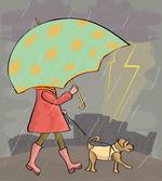 Lady Walking with Dog