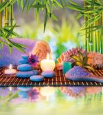 Stones with Candles Yoga artwork