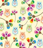 Owls Flowers Kids Room artwork