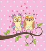 Birds in Love on Branch