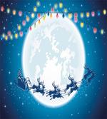 Santa Deer on Night Moon