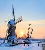 Icy Dutch River Sunset