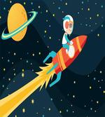 Boy on a Rocket Adventure