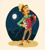 Cheerful Accordion Player