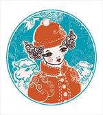 Little Girl in Winter Sheep