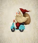 Santa on Motorcycle artwork