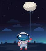 Astronaut with a Moon