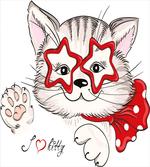 Cat Star Glasses Funny