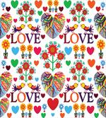 Colorful Blooms Birds