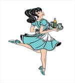 Pony Tail Waitress