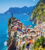 Italy Houses Cliff and Sea artwork