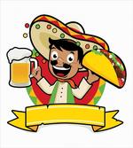 Man with a Beer and Taco