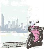 Motorbike by River artwork