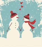 Snowman Woman Love