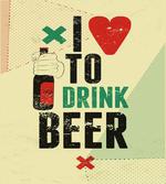 Love Beer Grunge Hand