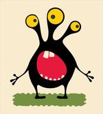 Funny Monster with 3 Eyes