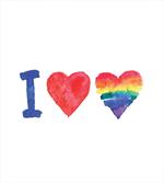 Watercolor I Love LGBT Homo