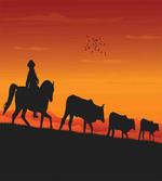 Silhouette Farm Cow Herd