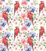 Parrots Iris and Roses