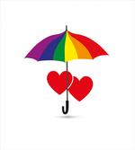 Hearts Umbrella Love