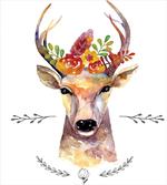 Watercolor Deer Rustic artwork
